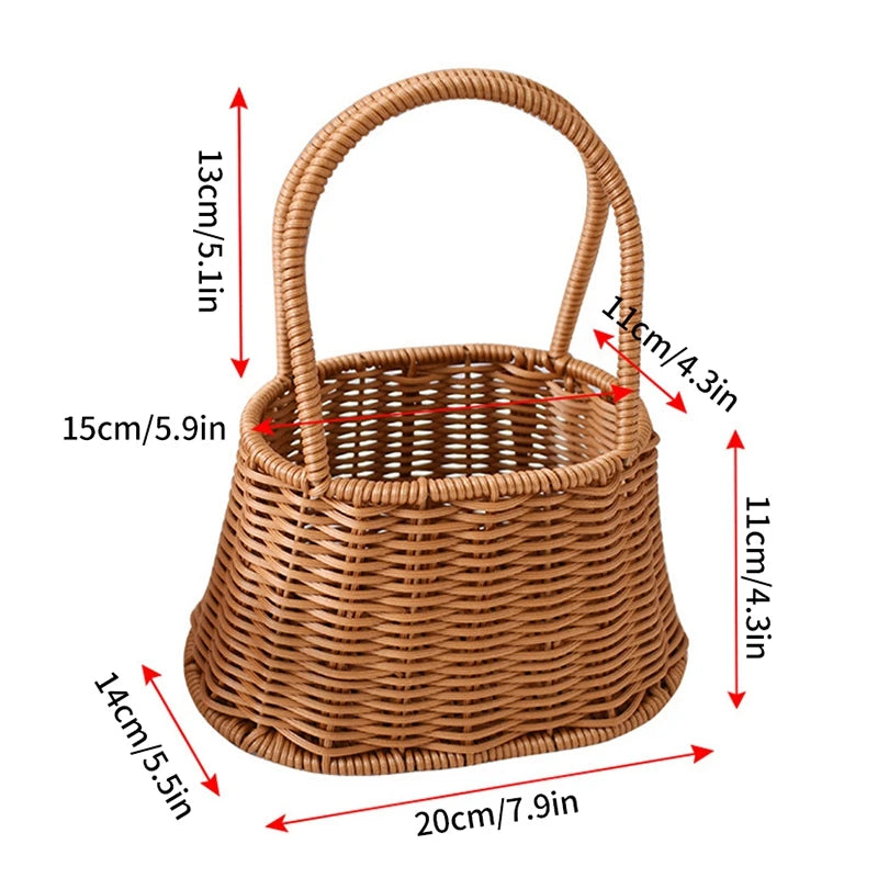panier de pique-nique en osier pour rangement et courses - vue 16 sur 22