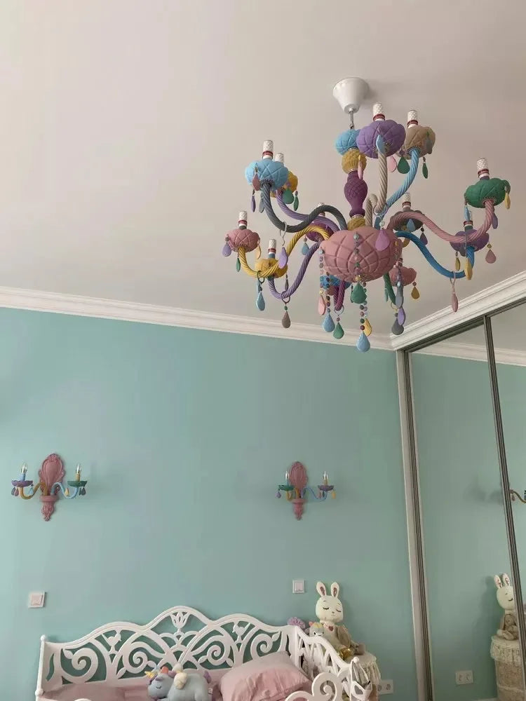 lustre cristal bougie deco intérieur led suspendue - vue 10 sur 13