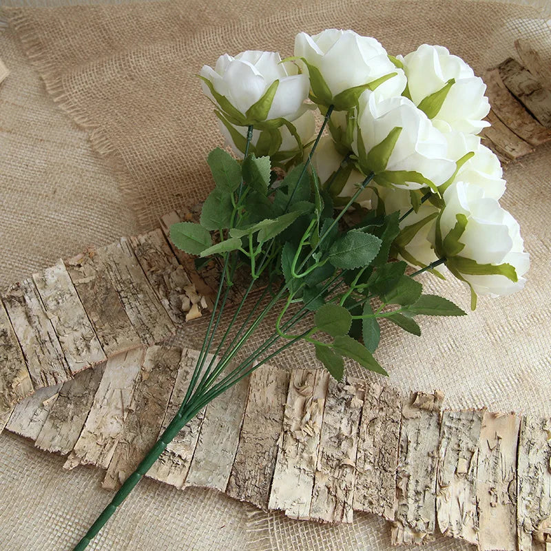 10 têtes de fleurs artificielles pour décoration mariage et festival - vue 4 sur 15