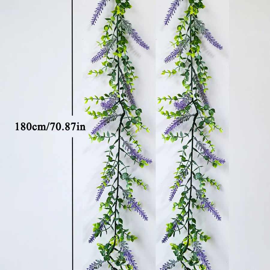 plantes d'eucalyptus artificielles et fleurs de lavande pour décoration - vue 4 sur 7