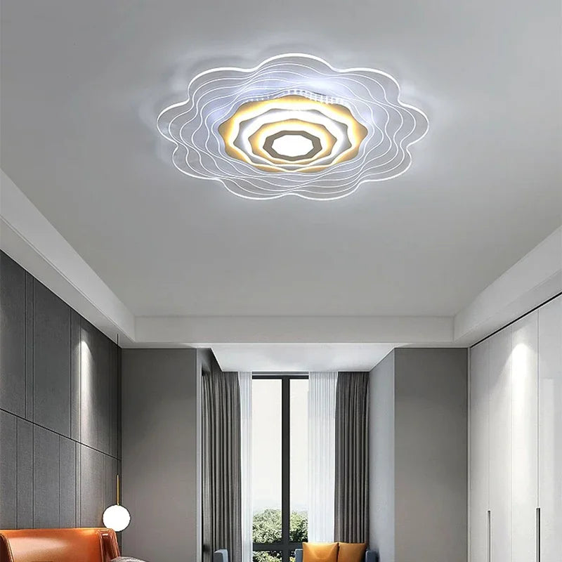 plafonnier led moderne en forme de fleur décoratif pour la maison - vue 6 sur 9