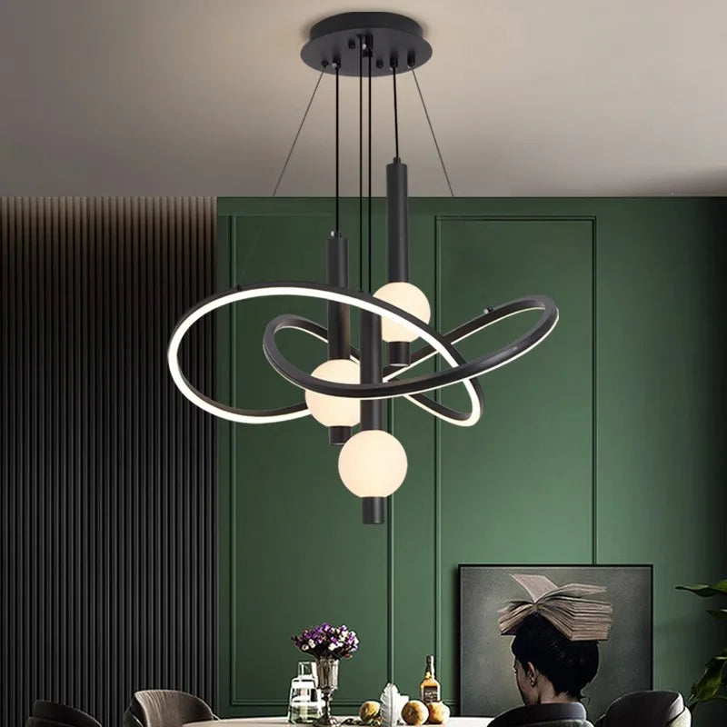 lustre nordique lampes suspendues pour éclairage intérieur - vue 4 sur 8