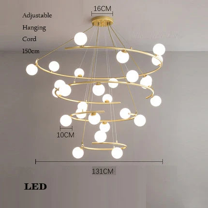 lustre créatif en fer et verre tendance pour décoration intérieure - vue 17 sur 16