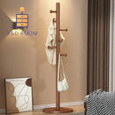 X&amp;D Solid Wood Coat Rack, Floor Hanging Clothes Rack Simple Modern Bag Rack Bedroom Household Single Pole Vertical Drying Rack