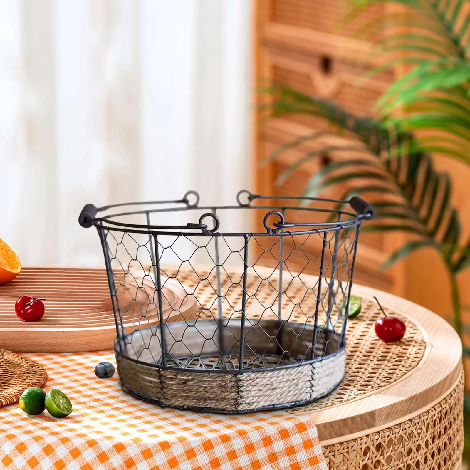 panier de rangement en fil de fer pour fruits et œufs - vue 6 sur 6