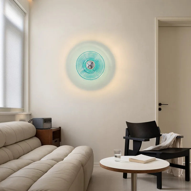 applique murale en verre ondulé pour allée entrée escalier - vue 6 sur 9