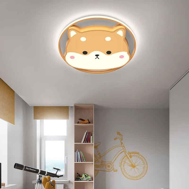 plafonnier mignon shiba inu husky et canard pour chambre enfant - vue 4 sur 7