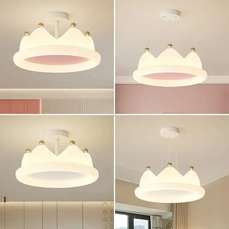 plafonnier créatif couronne led protection des yeux romantique pour enfants - vue 7 sur 10