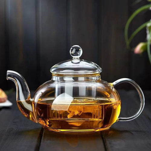 Théière verre résistant chaleur avec infuseur intégré