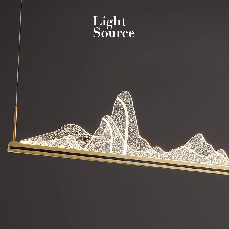 SANDYHA snow mountain Chinese style designer LED landscape pendant light - vue 3 sur 14