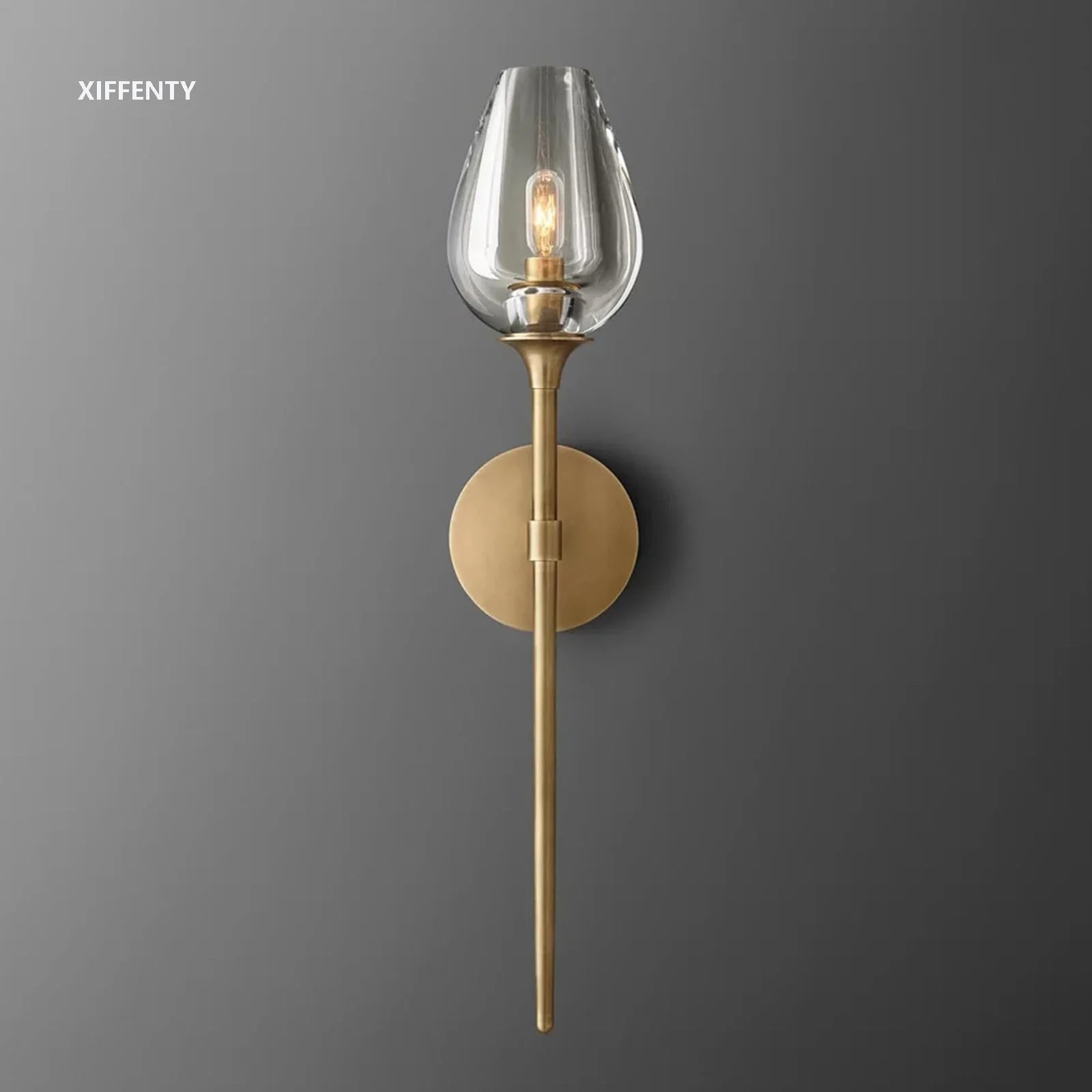 applique murale led en laiton et cristal décorative pour intérieur - vue 3 sur 9
