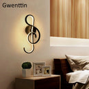 applique murale design notes de musique lumières LED pour décoration moderne