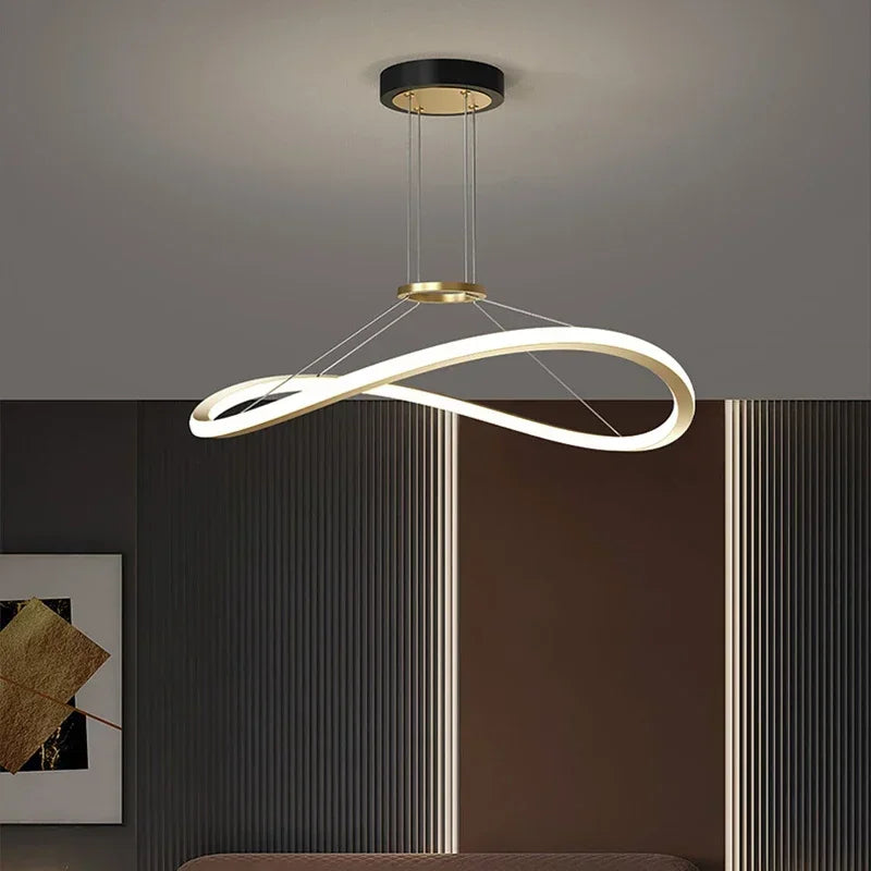lustre moderne à led pour décoration intérieure réglable - vue 4 sur 12