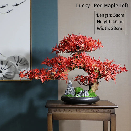 Simulation bonsai trees are suitable for decoration, immortal welcoming pine, green planting, artificial landscape, home, living - vue 24 sur 25