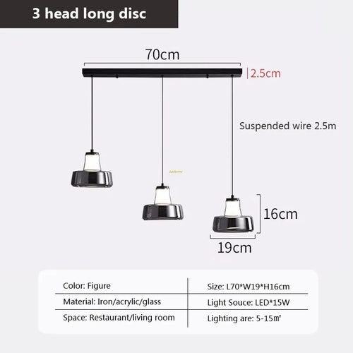 suspension en verre à plusieurs têtes pour intérieur moderne - vue 20 sur 23