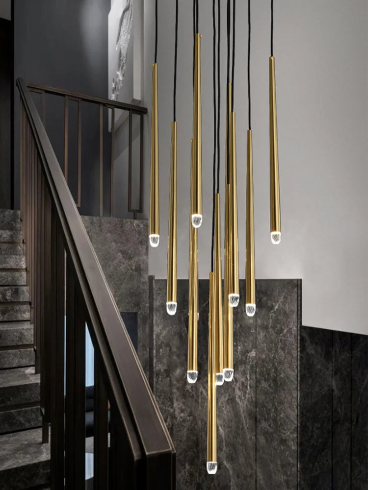 lustre led postmoderne nordique en cristal suspendu - vue 6 sur 17