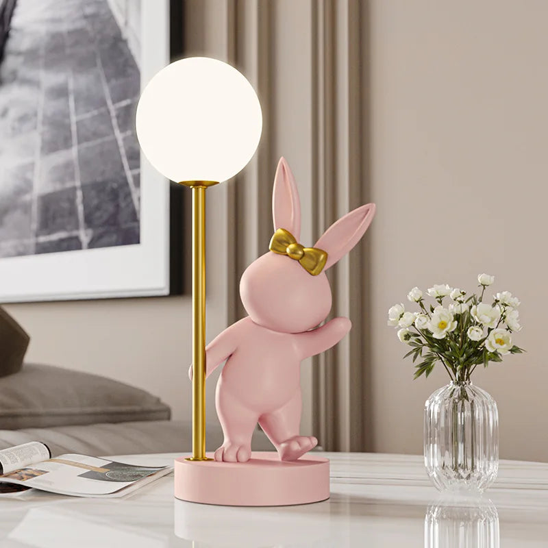 lampe de table design nordique luxe en forme de lapin - vue 4 sur 10