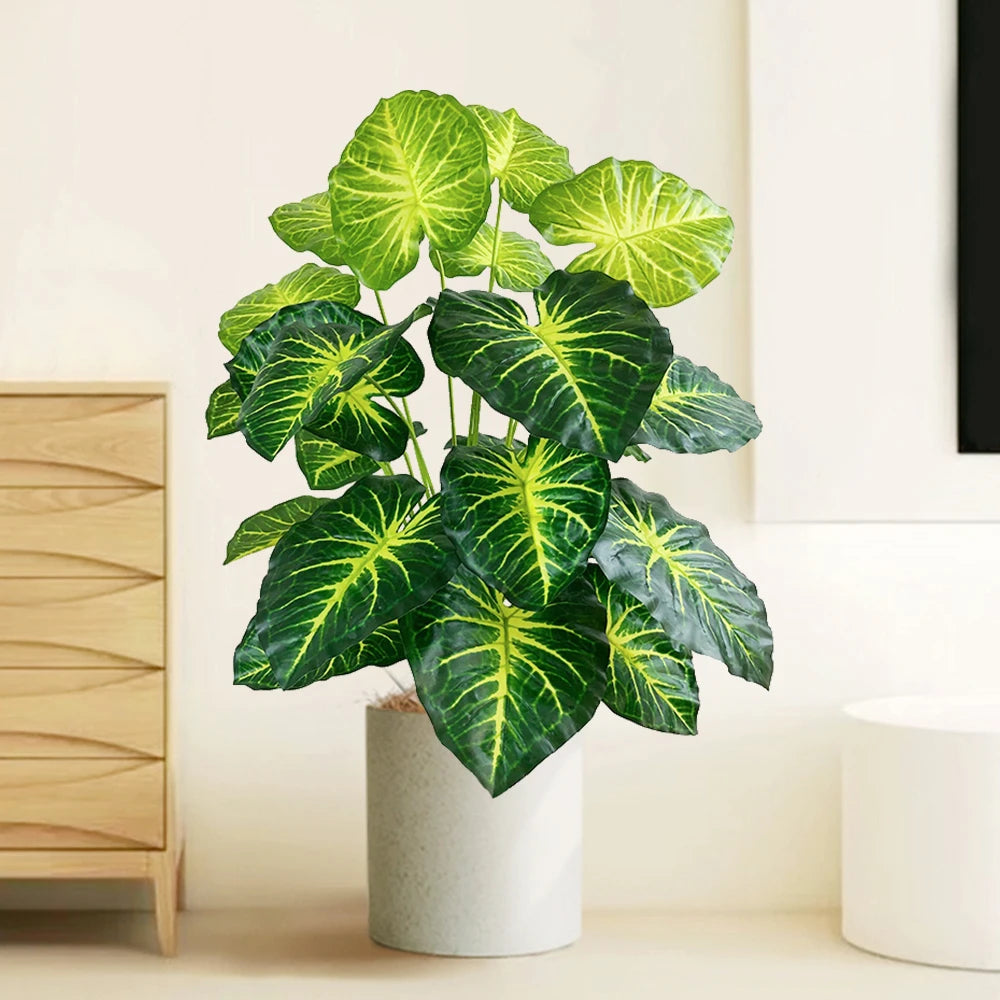 tortue tropicale artificielle avec branches et feuilles décoratives - vue 5 sur 9