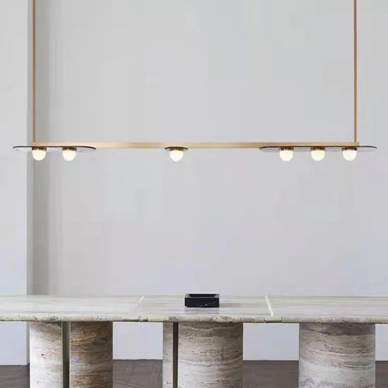lustre led art déco style 	 en verre suspendu - vue 5 sur 8