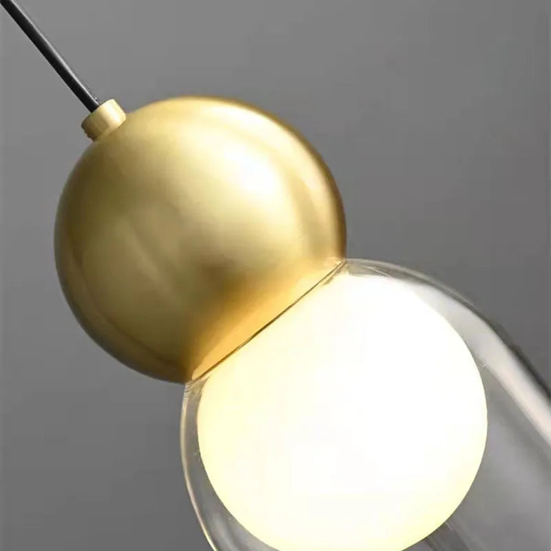 lampe suspendue en verre moderne pour décoration intérieure réglable