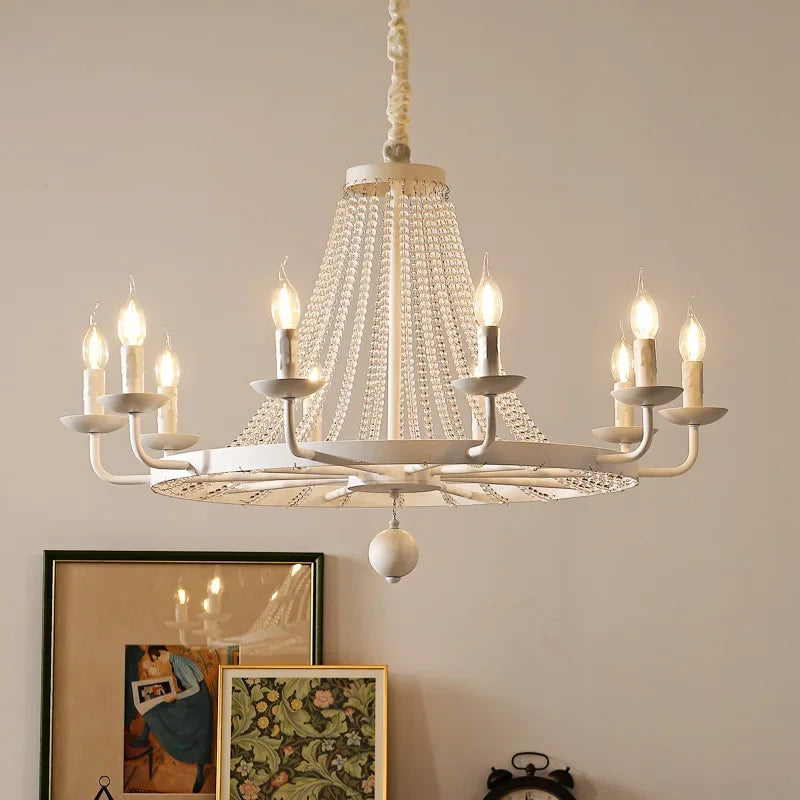 Nordic LED crystal chandelier for home decoration, bedroom and restaurant lighting, romantic and warm luxury crystal chandelier - vue 4 sur 10