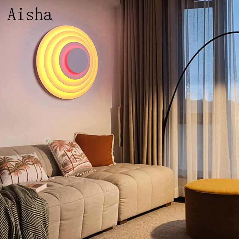 Decorative medieval round colourful wall light for indoor use - vue 5 sur 11