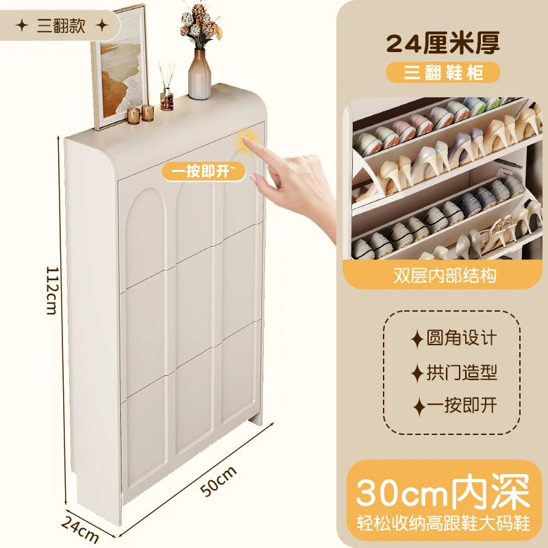 armoire à chaussures moderne en bois design nordique peu encombrant - vue 19 sur 20