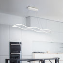 suspension moderne longue vague lumineuse pour salle à manger