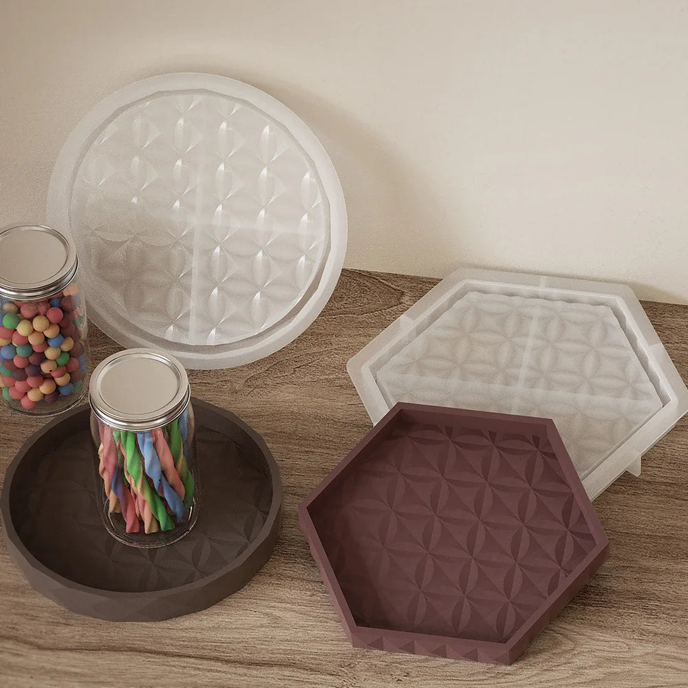 plateau en béton pour rangement et décoration artisanale sous-verre - vue 6 sur 10