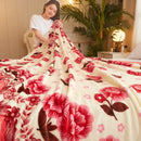 Plaid polaire léger motif carreaux floral salon
