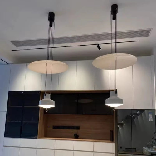 Height Adjustable Suspension Italian Designer Pendant Lamp Hanging Light For Kitchen Restaurant Living Dining Room - vue 6 sur 14