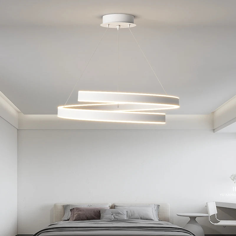 Lustre Simple Noir/Blanc adapté au Salon Salle à Manger Cuisine Rond éclairage décoration intérieure - vue 3 sur 11