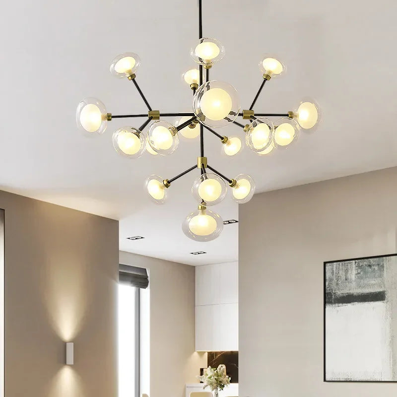suspension nordique en résine et verre pour décoration moderne - vue 2 sur 8