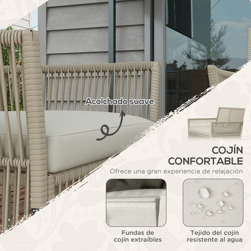 ensemble de meubles de jardin en rotin 4 pièces