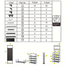 1 Piece 4/5 Ply 23" Carbon Steel, Multipurpose Clothes and Shoe Rack, Black/White, Self Assembly Required
