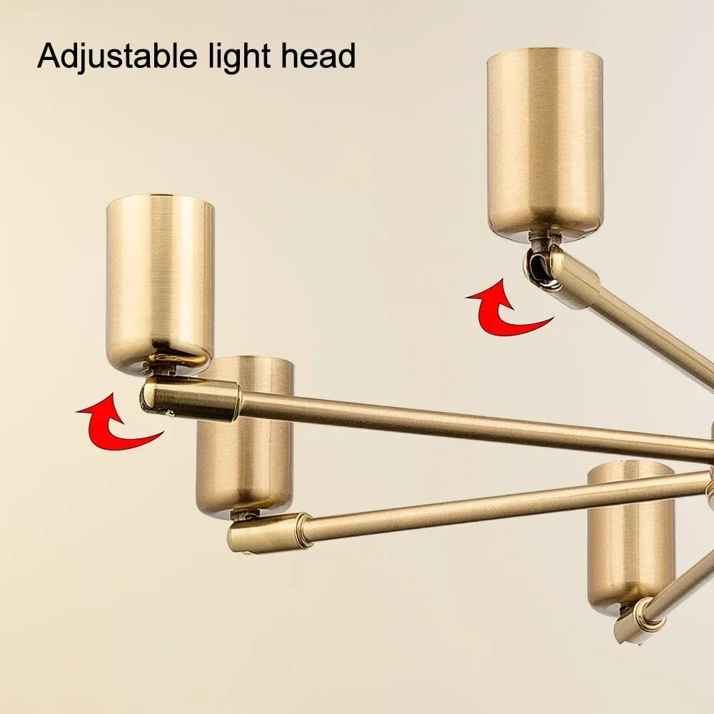 lustre satellite moderne réglable en fer style araignée - vue 3 sur 10