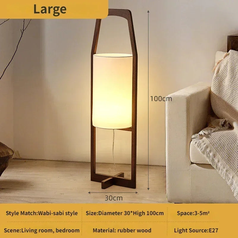 lampadaire en bois japonais wabi sabi pour décoration intérieure ambiance zen - vue 8 sur 8