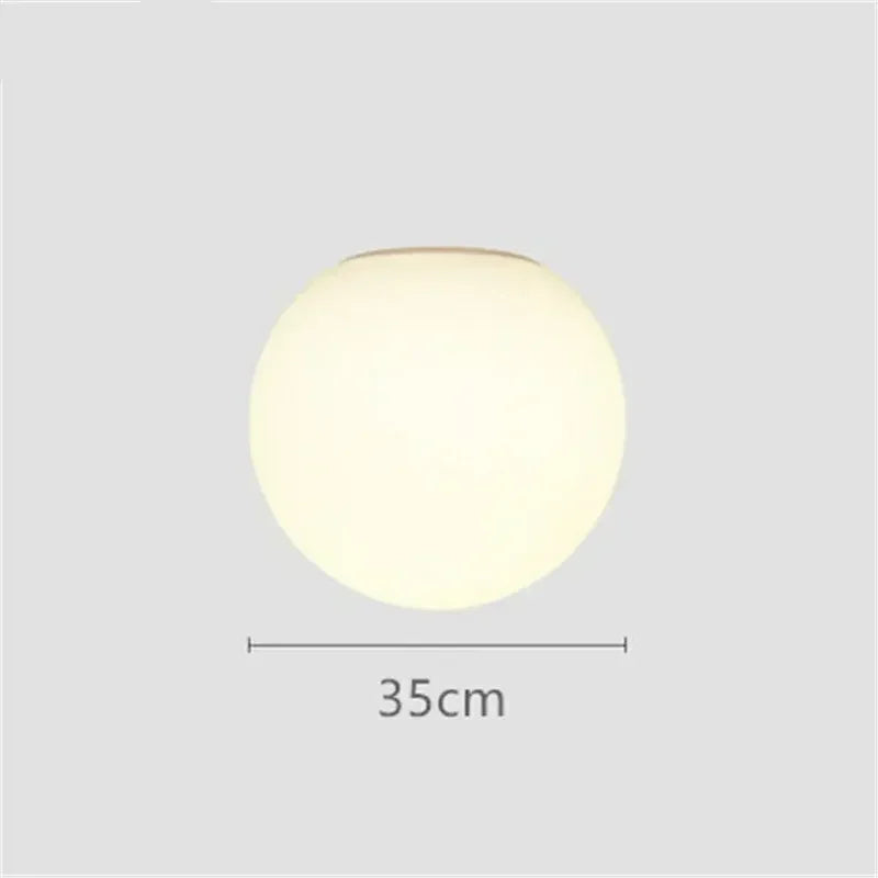 applique murale led moderne abat-jour rond en verre blanc - vue 9 sur 10