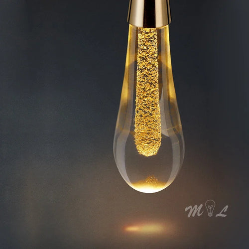suspension design en verre en forme de gouttelettes d'eau élégante