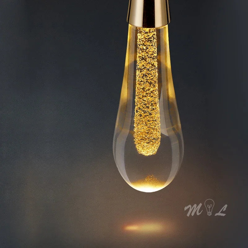 suspension design en verre en forme de gouttelettes d'eau élégante - vue 8 sur 12