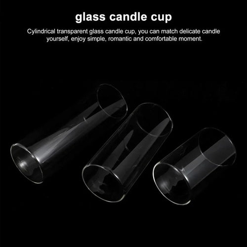 Glass Candle Holders Dia 8cm Cylinder Vases for Pillar Candle, Holders or Flower Vase Wedding Decoration Candlelight Dinner - vue 5 sur 10