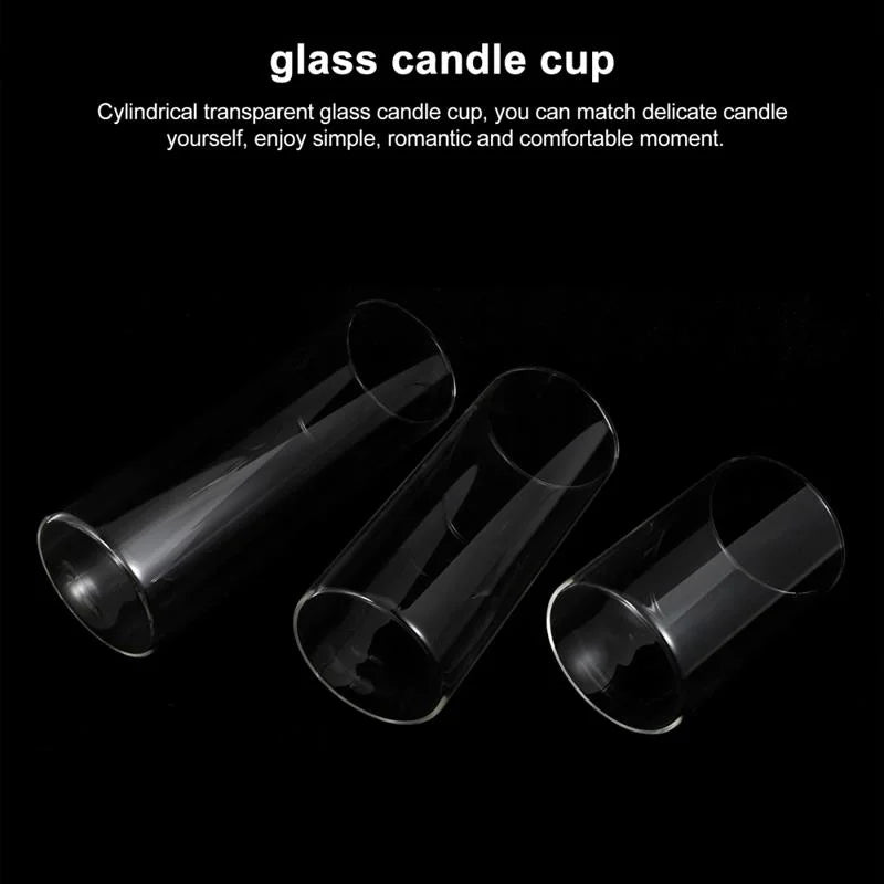 Glass Candle Holders Dia 8cm Cylinder Vases for Pillar Candle, Holders or Flower Vase Wedding Decoration Candlelight Dinner - vue 4 sur 10