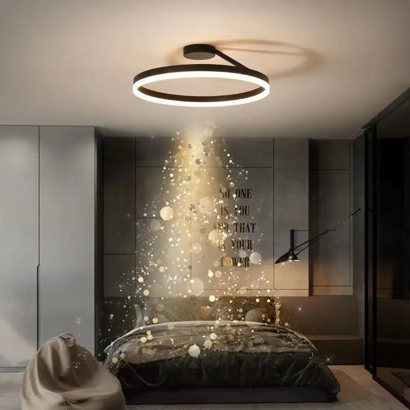 Lustre Led rond moderne à intensité variable - vue 4 sur 9