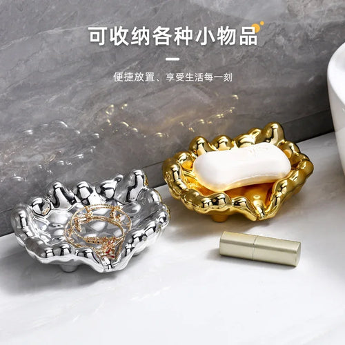 porte-savon chromé pour salle de bain accessoires tendance - vue 2 sur 7