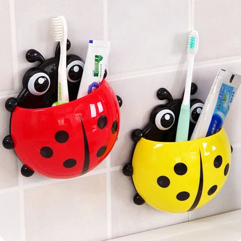lot de 2 porte-brosse à dents coccinelle mignon pour enfants - vue 4 sur 11