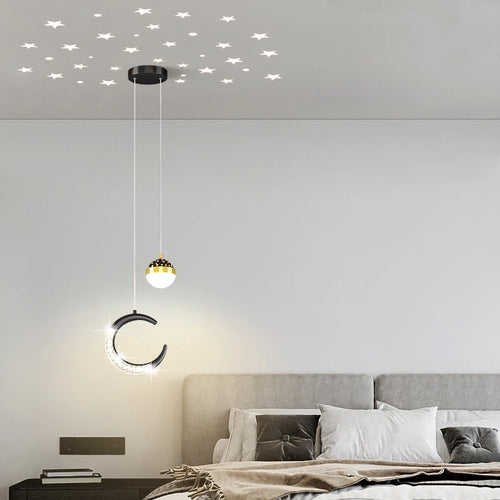 Simple modern LED chandelier, minimalist Nordic style for bar or café - vue 2 sur 12