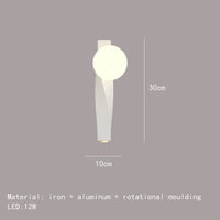 applique murale led en aluminium et verre blanc rotatif