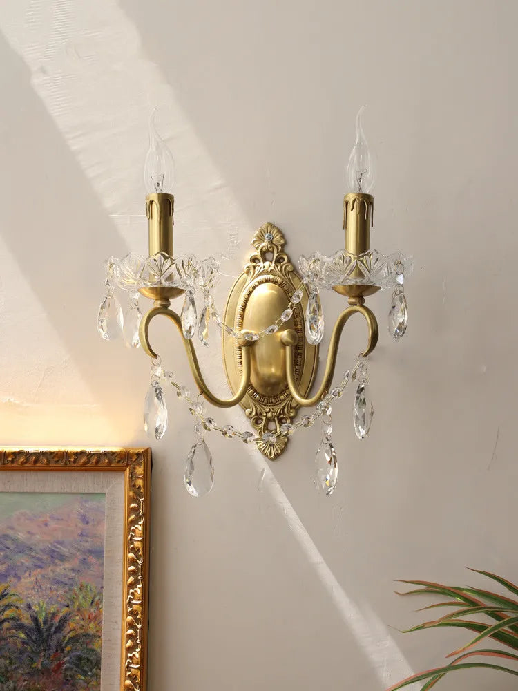 lampe en cristal rétro en cuivre pour décoration intérieure - vue 5 sur 7