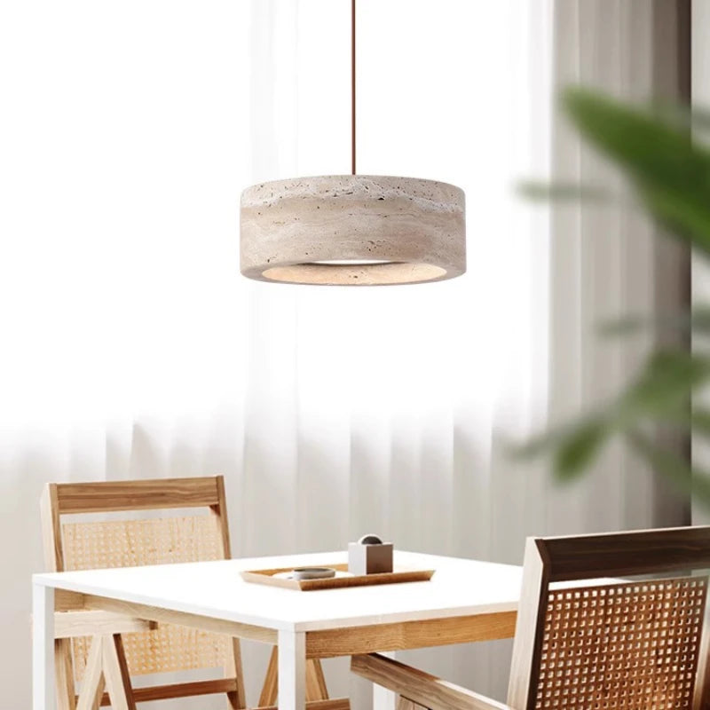 suspension à led style wabi sabi en pierre pour décoration intérieure - vue 4 sur 8