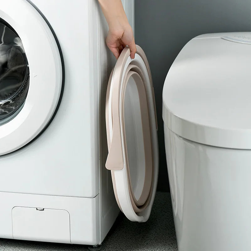 panier pliable pour linge et rangement en plastique - vue 6 sur 9